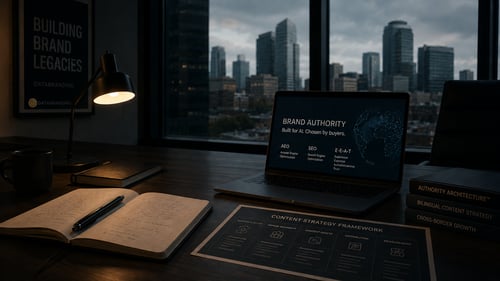 Bilingual B2B content strategy workspace for Mexican companies expanding into the US